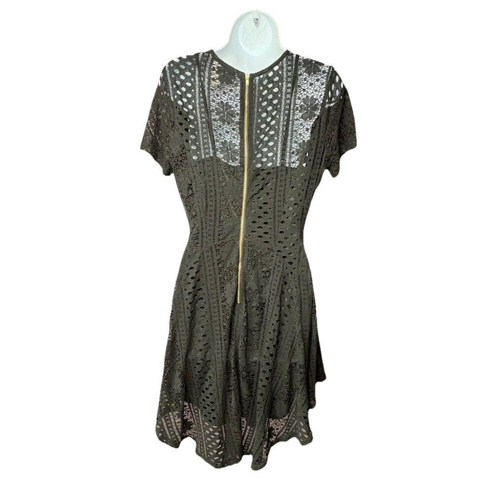 American Rag Cie Lace Eyelet Dress Women’s Size Large Classic Black Lined - Picture 3 of 11